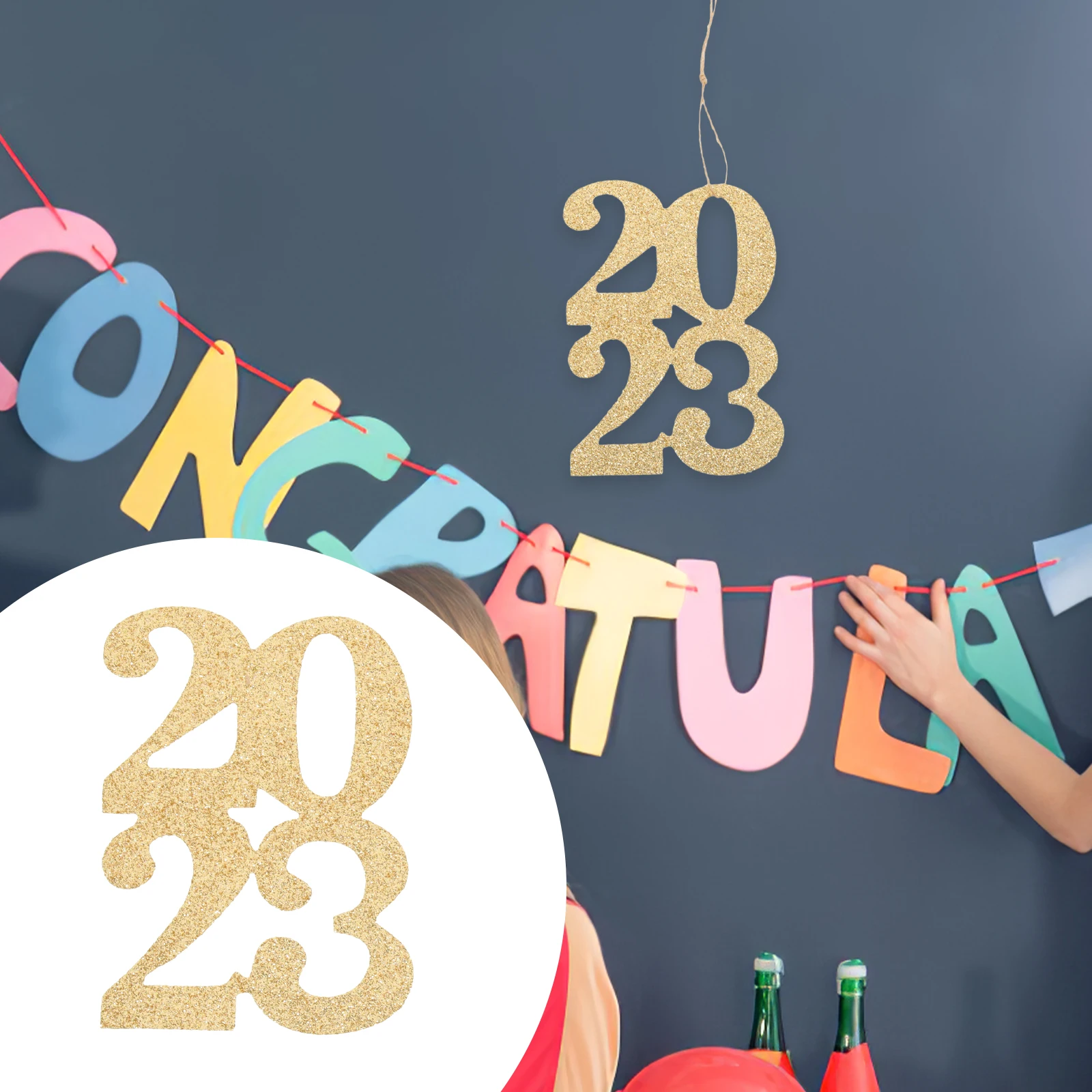 

24 Pcs Graduation Party Decorative Pendant Table Decorations Cutouts Tags Dining Room Centerpieces Favors Paper for Tables