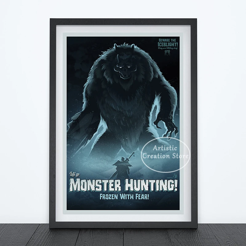 HOARFROST REACH Let\'s Go Monster Hunting Modern Video Game Poster Wall Art Canvas Painting Prints Living Room Home Decor Gifts