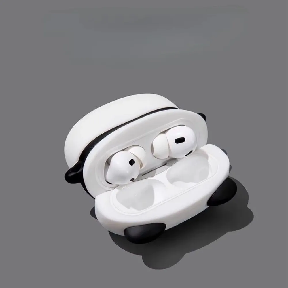 Silicone Earphone Case Anti-Scratch Shockproof Headphone Protective Cover Lazy Cartoon Panda for AirPods Pro 3/Pro 2/Pro/4/3/2/1
