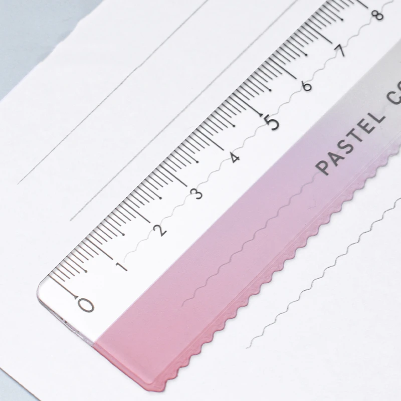 Kokuyo Pastel Cookie 15cm Ruler Wave Line Transparent Acrylic Color Straight Liner Office School Student Supplies A7151