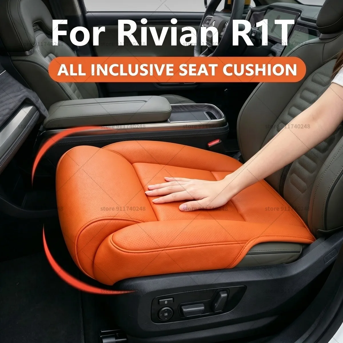 For Rivian Seat Leg Support Extension Cushion Thigh Support Pillow Memory Foam Leather Leg Extender Interior Accessories