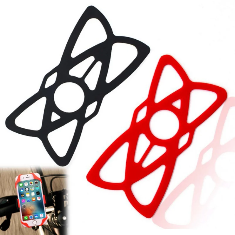 4 pçs da bicicleta motocicleta telefone montagem tether x web grip silicone celular titular banda universal elástico borracha cinta de segurança