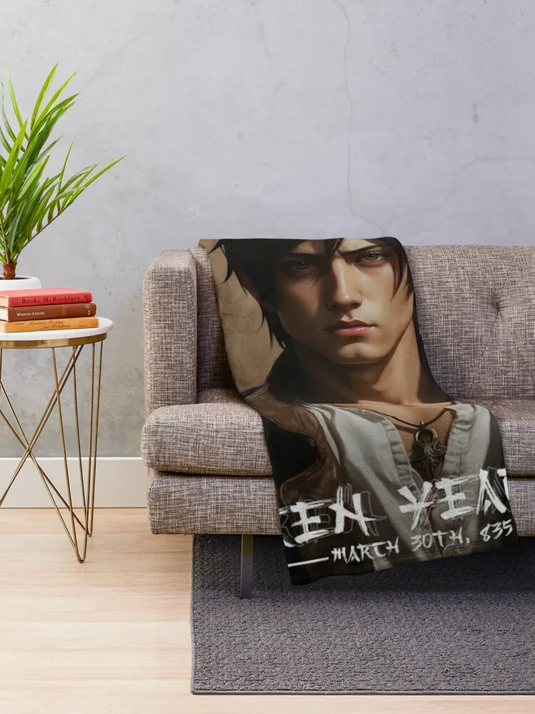 Eren Yeager Realistic Digital Drawing Throw Blanket sofa bed Polar Blankets