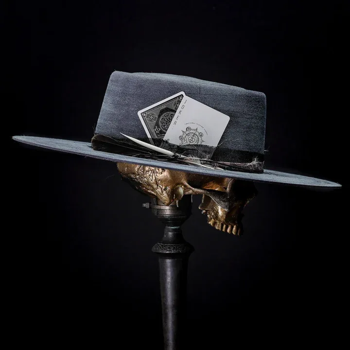 Ribbon-Decorated Sheep Felt Hat, Pork Pie Hat, Wool Hat, Pure Wool Felt Hat