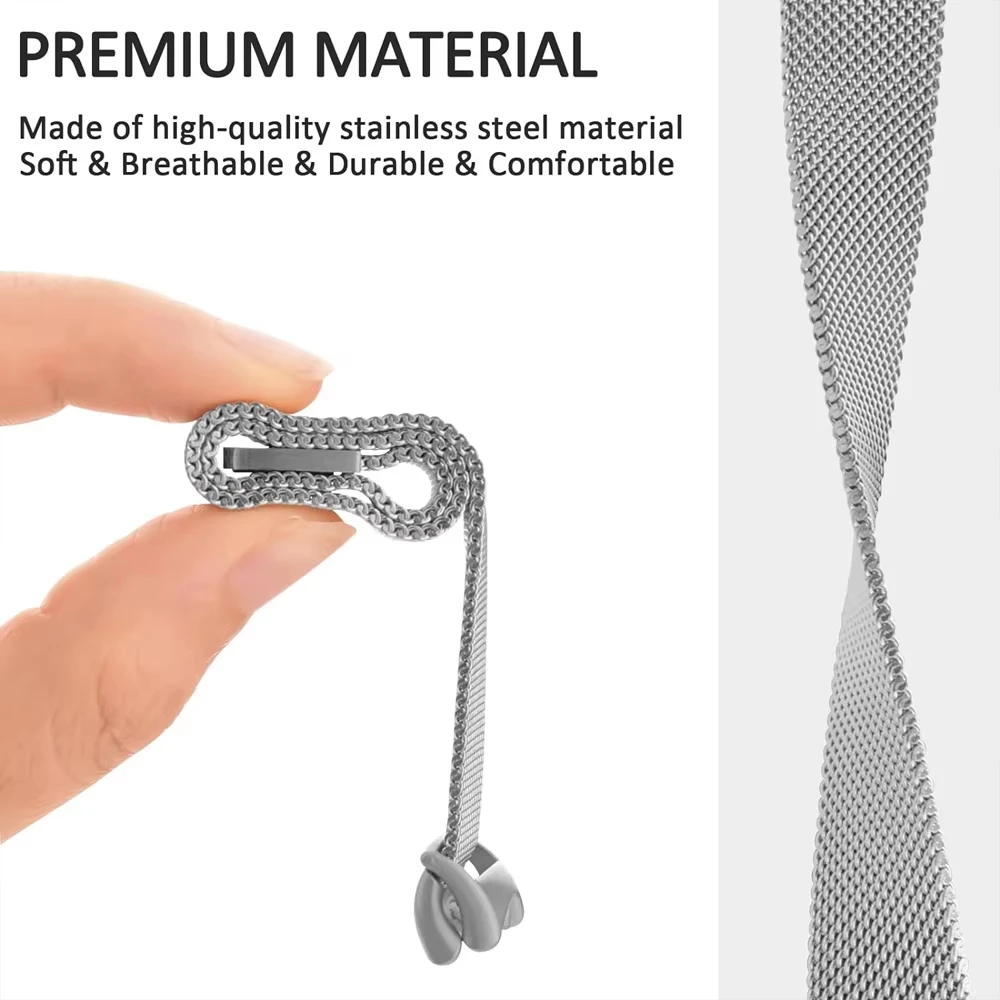 2 pçs 2 em 1 pulseira de aço inoxidável + banda milanesa para xiaomi mi banda 9 8 pulseira de metal para xiaomi miband9 miband8 cinto magnético