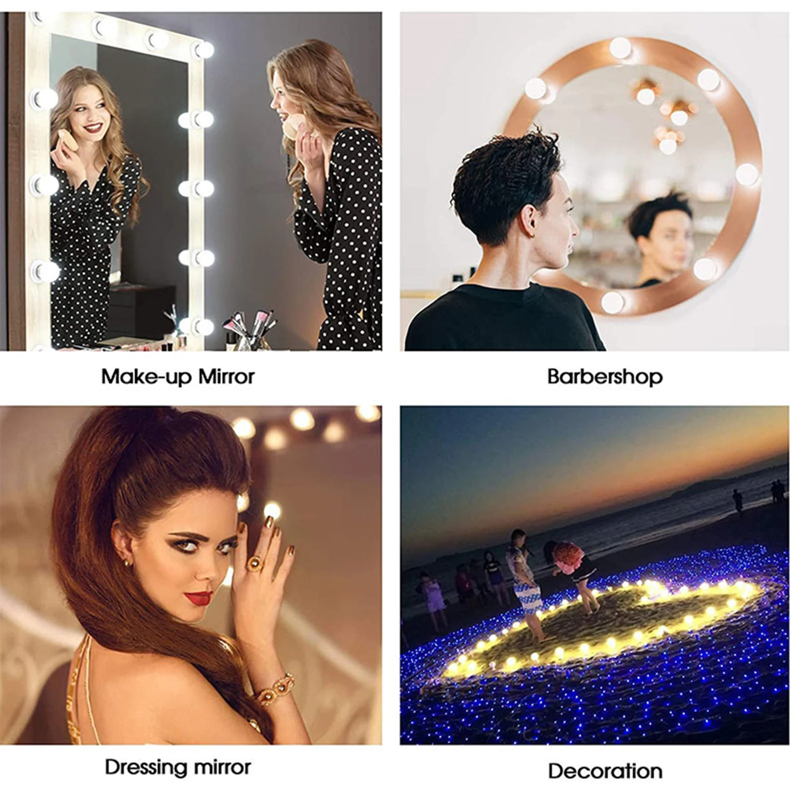 USB LED المرآة البالونية ضوء لمبة عكس الضوء مرآة ماكياج أضواء خلع الملابس الخفيفة مع 3 درجات حرارة اللون 10 مستويات السطوع #3