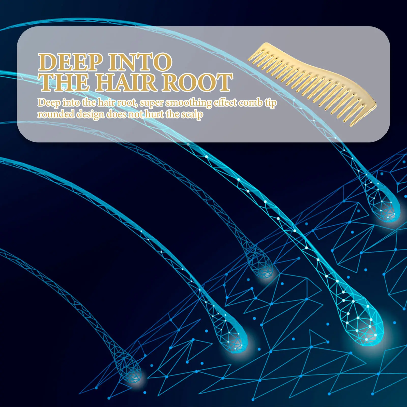 Premium Electroplated Pink Hair Comb Wide Tooth Styling Comb for Men Women Salon Use Wet Dry Hair Scalp Safe