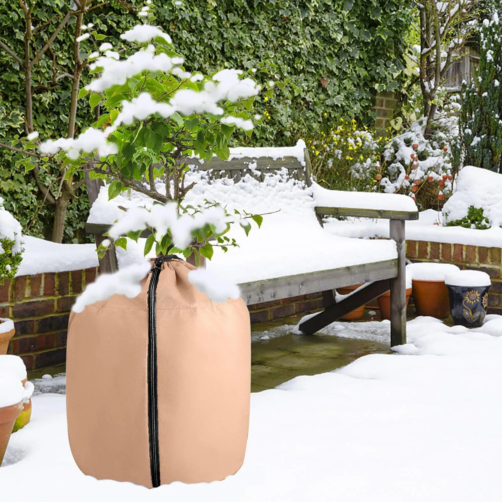 

Морозные чехлы для уличных растений, зимний защитный горшок для растений со шнурком и застежкой-молнией, сверхпрочный оттенок для двора, цветочный горшок