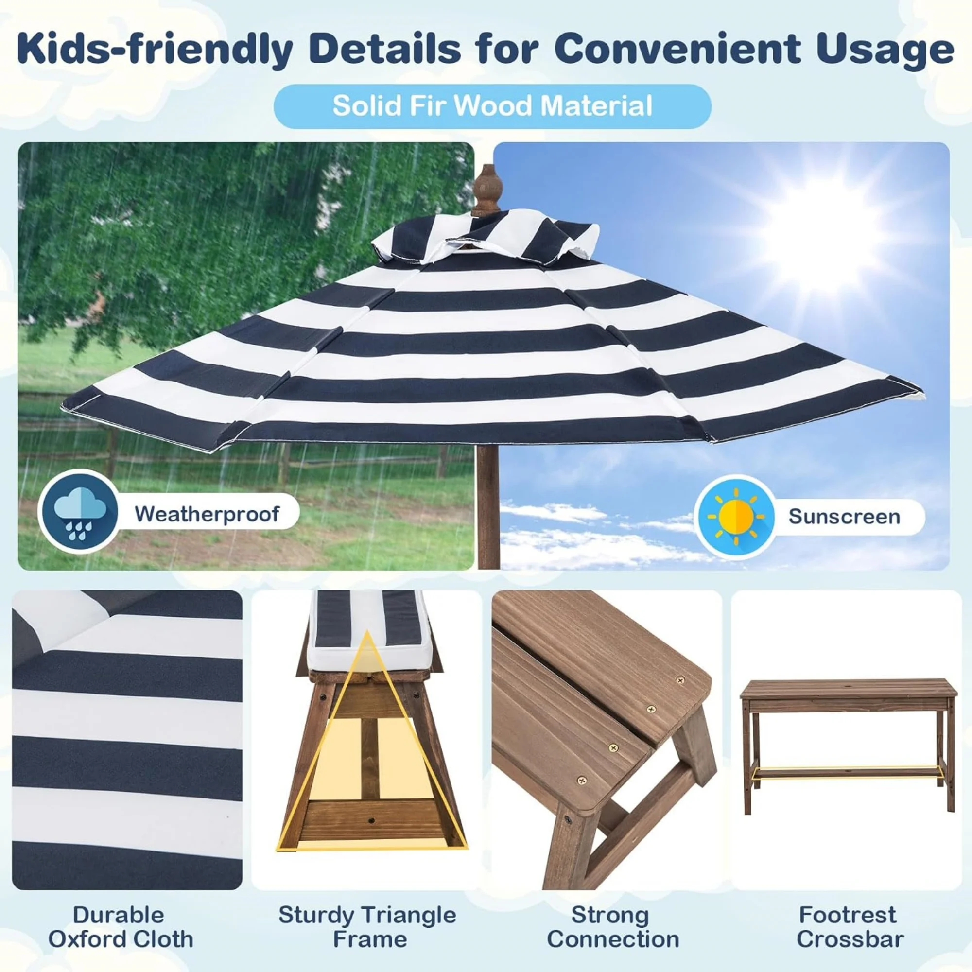 Tavolo da Picnic per Bambini c - Kids Outdoor Umbrella For Table recensione e prezzo