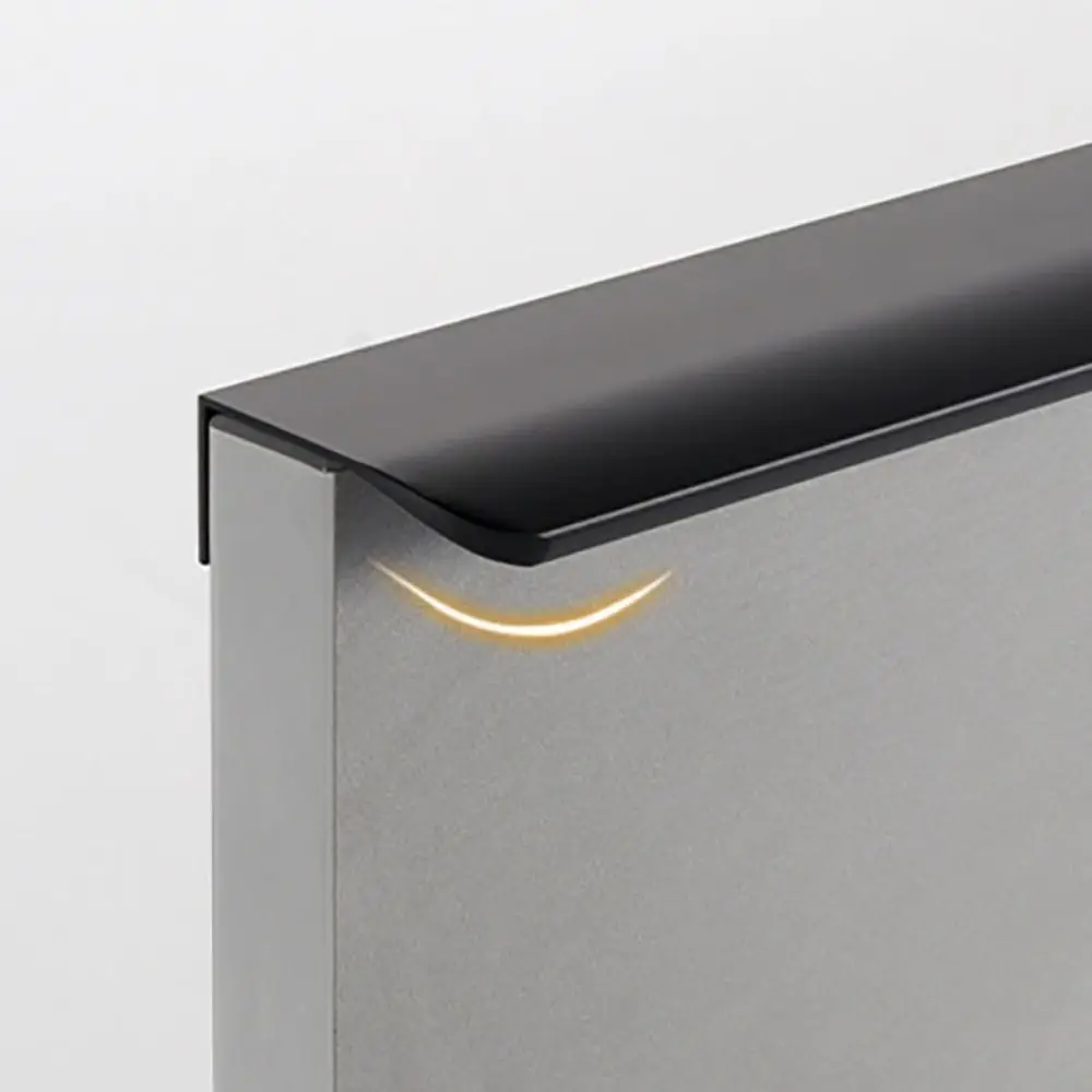Space Aluminum Hidden Cabinet Handle Double Hole Multiple Sizes Arc Door Handle Black/gold/grey Easy To Install