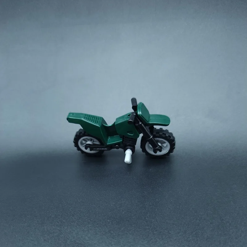 Military Weapons 2pcs MOC Green Crosscountry Motorcycle City Parts Mini Action Figures No Playmobil Building Block Brick Toys