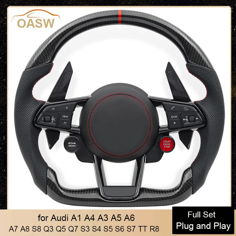

2 Start Button Carbon Car Steering Wheel Assembly for Audi S8 R8 A1 A3 A4 A5 A6 A7 Q5 Q7 Q8 S3 S4 S5 S6 S7 RS3 RS4 RS5 RS6 RS7