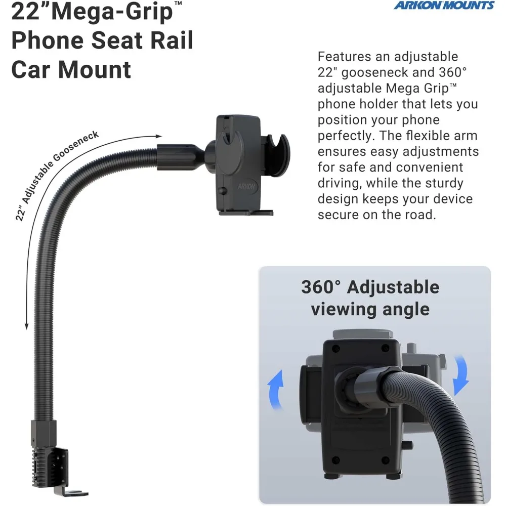 حامل هاتف السيارة العالمي مع ذراع مرن وحامل حاجز المقعد لهواتف iPhone وSamsung وGoogle وغيرها من الهواتف #3