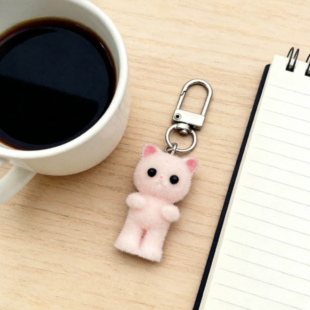 

Cute Personalized Plush Bear Keychain Y2k Women Men Car Phone Cat Key Ring Bags Motorcycle Pendant Keyings Accessories Gifts