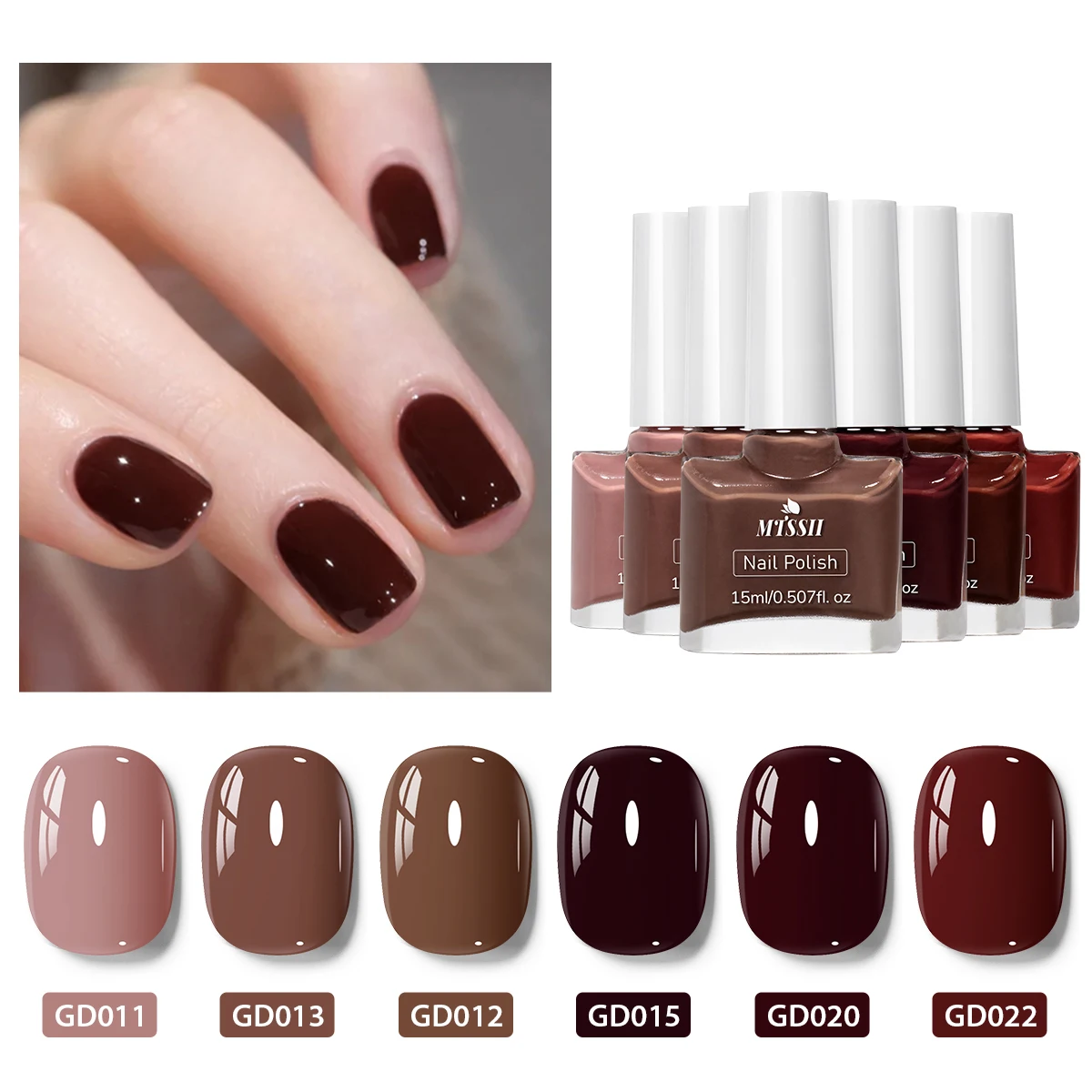 15ml Water-Based Nail Polish Quick Drying Nail Polish, Nude Glitter Red Nail Polish, Odorless,Durable, Peelable Nail Art Varnish