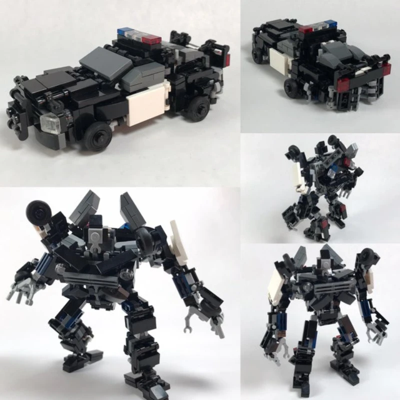 

MOC Creative Transformation Robot Barricade Mech Building Block Assembly Model Machine height 20CM+ Children Toy Birthday Gift