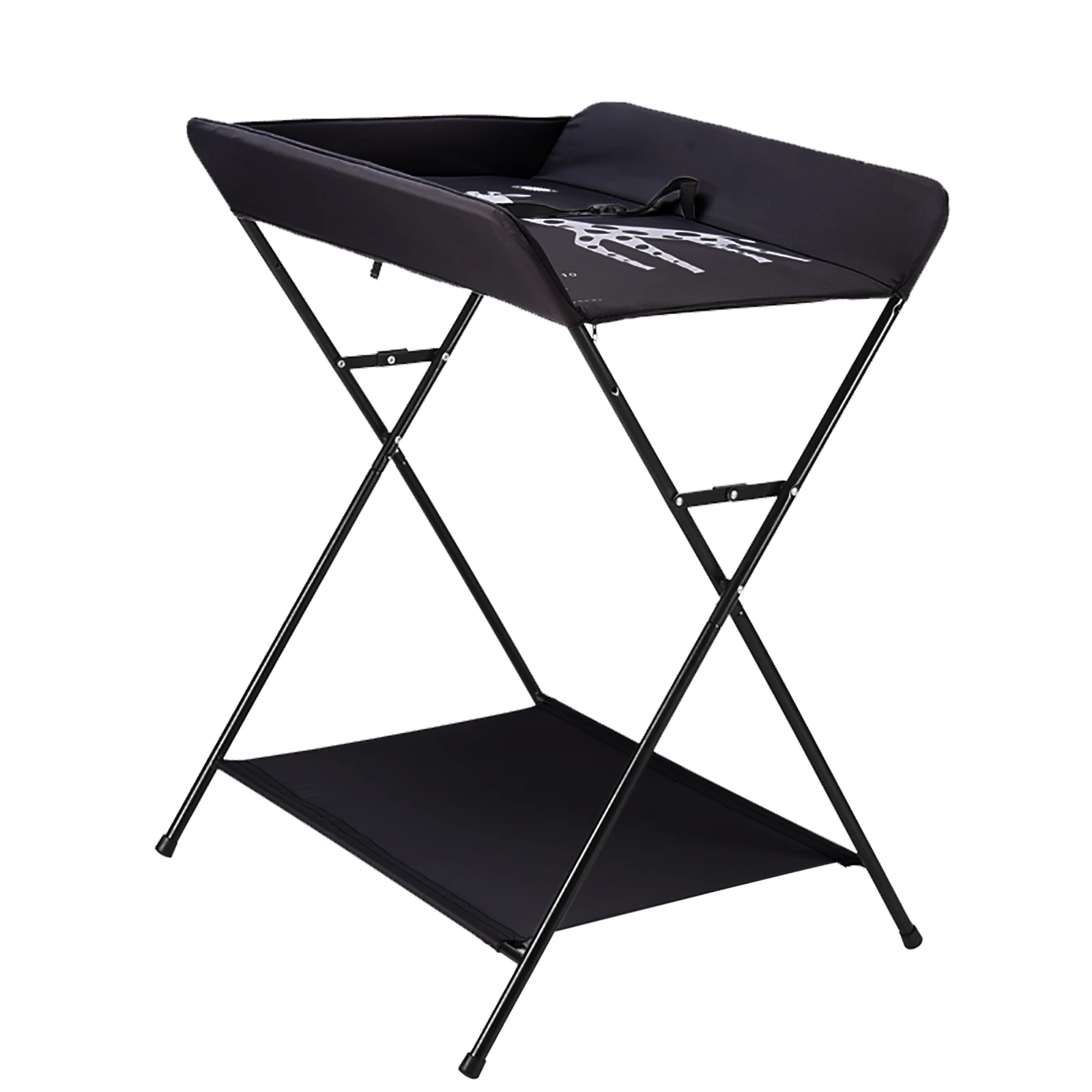 Klappbarer Wickelt isch, Wickelt isch mit 3 Fächern, Wickel unterlage für Babys bis zu 12 Monaten (schwarz)