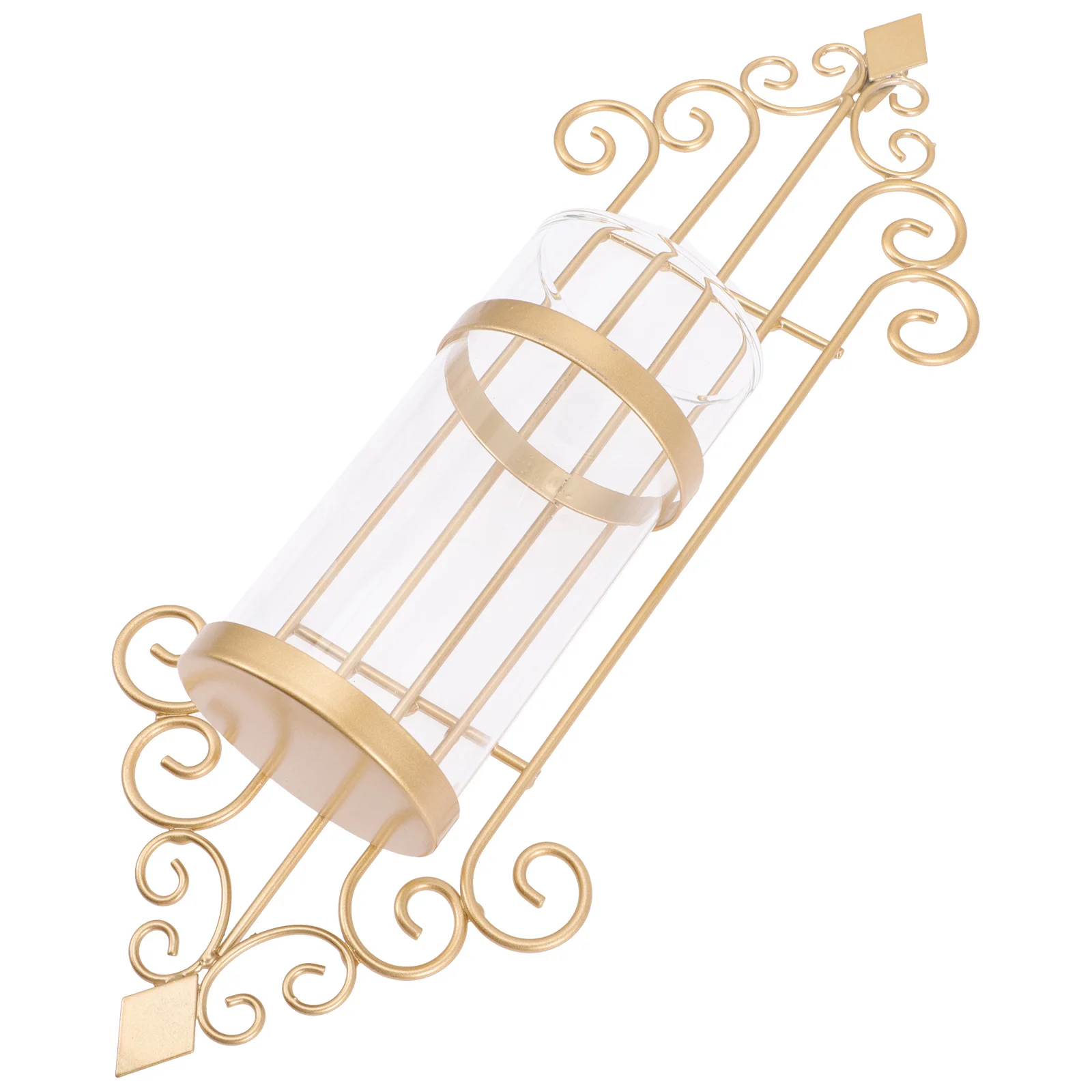 Dekorasi Dinding Rose Gold Tempat Penyimpanan Besi Tempa Seni Desain Sederhana Elegan Unik Penutup Kaca Interior Rumah Hadiah