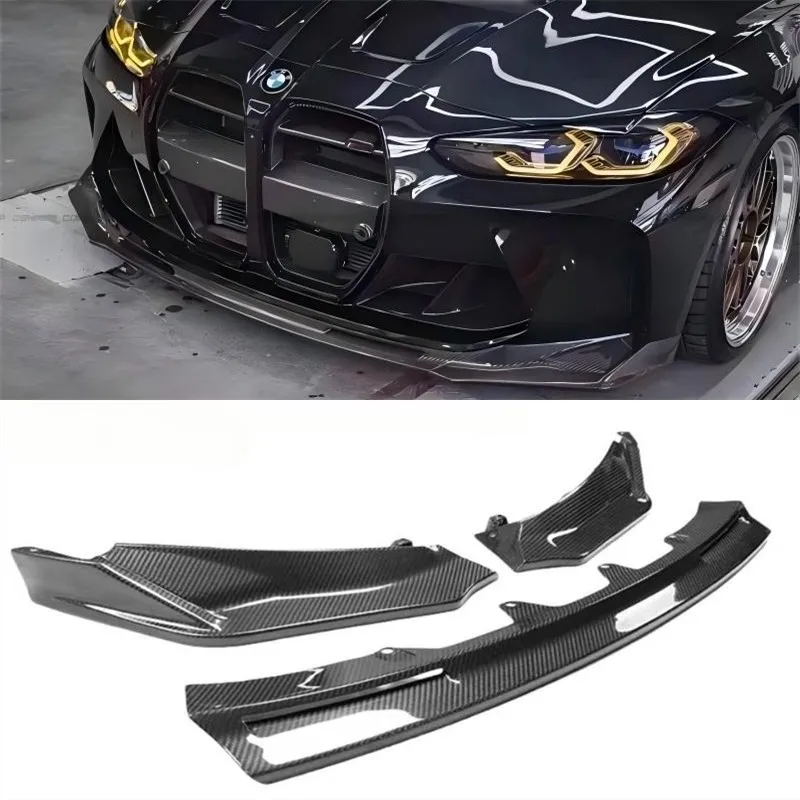 

For BMW M3 M4 G80 G82 Real Dry Carbon Fiber Front Lip Front Bumper Lower Lip Under Spoiler Splitter Car Accessories Body Kit