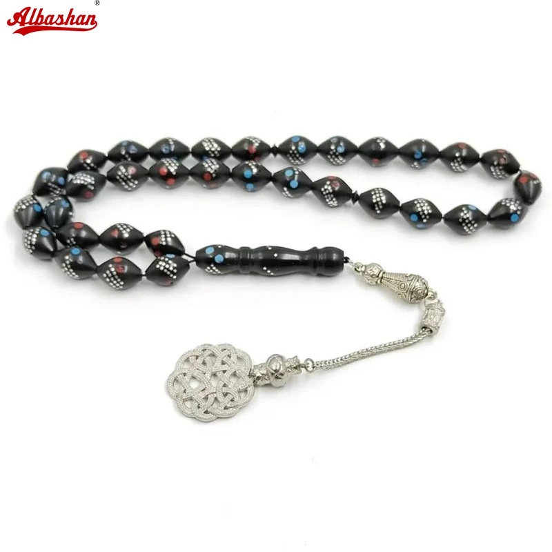 

Tasbih Natural Ora Wood Инкрустированные металлические мусульманские четки Misbaha ручной работы Subha исламские четки из бисера арабская мода