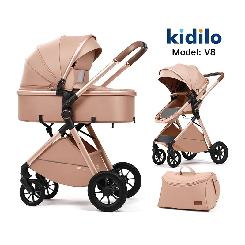 

Kidilo baby two way high landscape trolley foldable sit and lie down baby walking artifact high landscape