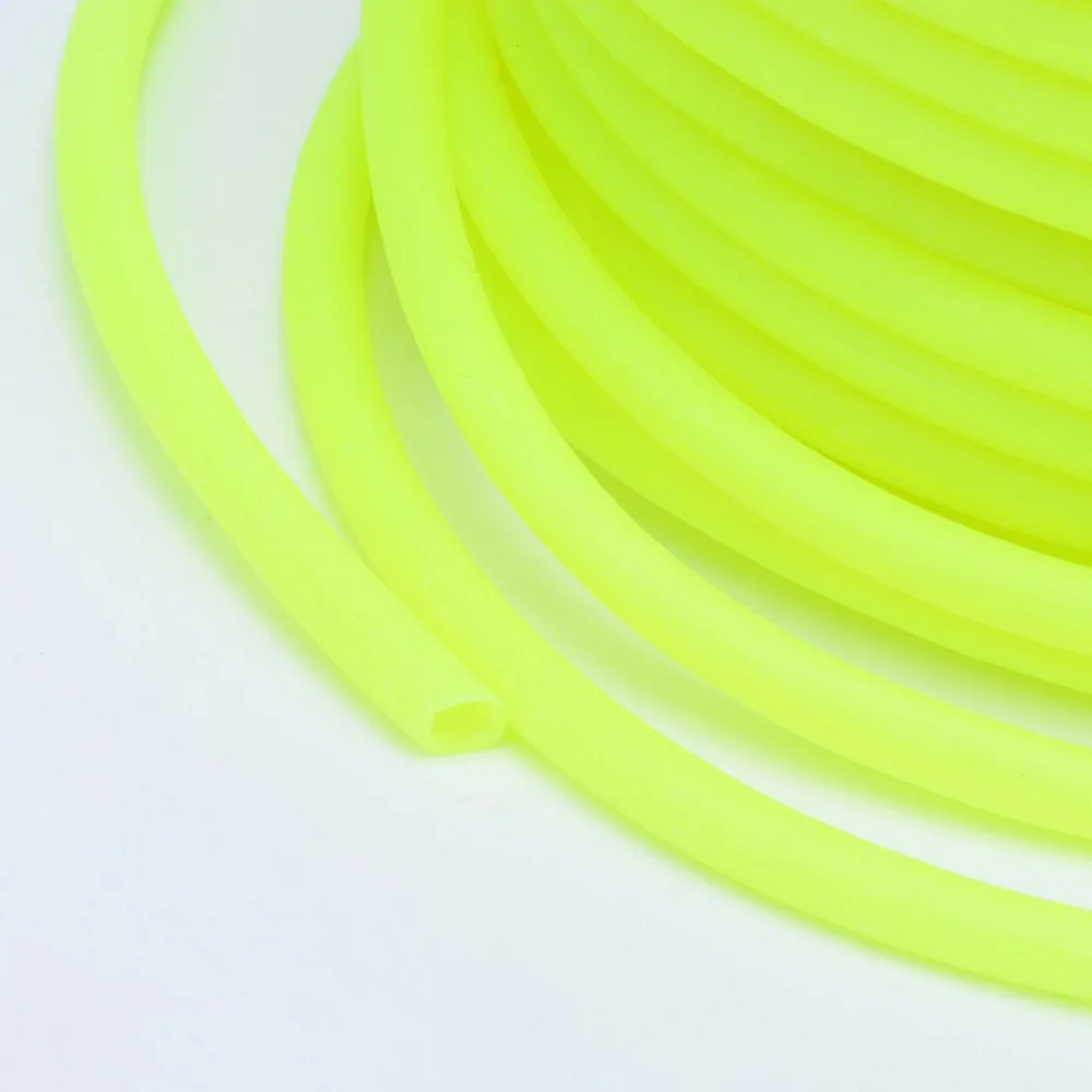 

1roll Hollow Pipe PVC Tubular Rubber Cord Wrapped Around Plastic Spool Green Yellow 2mm Hole: 1mm about 54.68 yards(50m)/roll