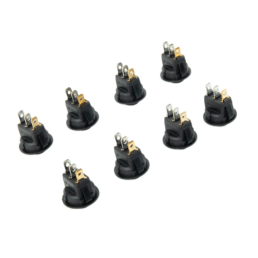 

Auto accessories Boat Switches Switches Boat tool Controls Waterproof 3 pins 8pcs Truck Auto Boat Button Car Round Rocker