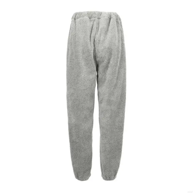 Pantaloni da donna in morbido pile 39BC con coulisse, comfort invernali, salotti per notte, pantaloni per casa