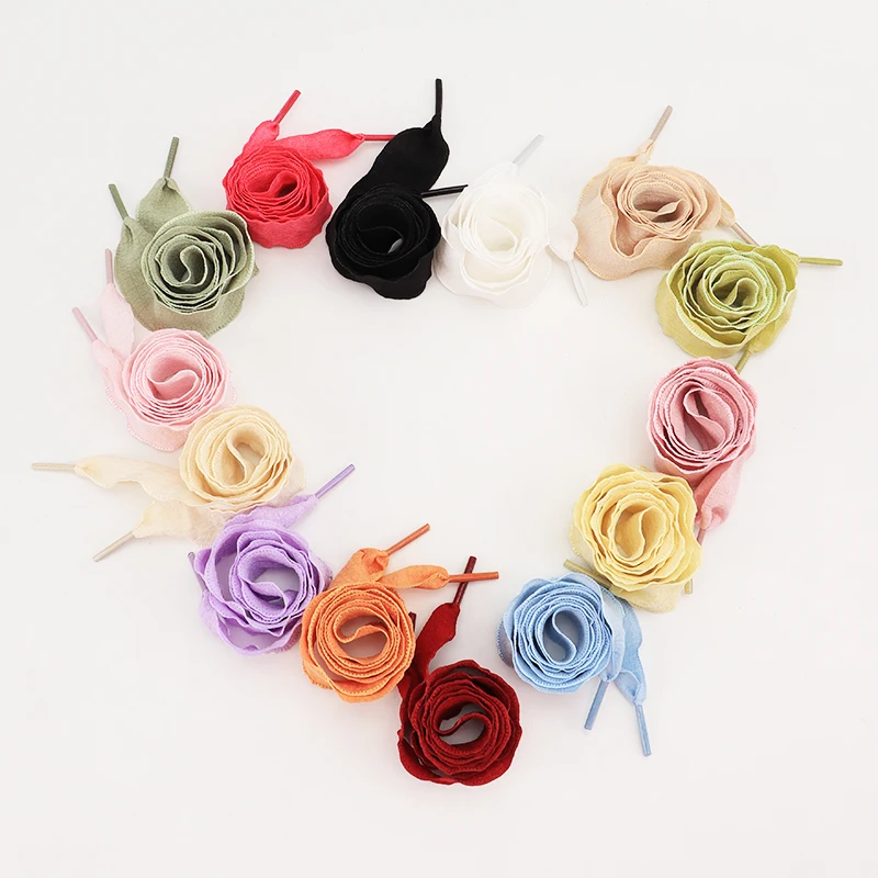 New Petal Shoelaces Width 2.5cm Flat Shoe Laces Casual Sneakers Rope Shoelace for Shoes 80/100/120/140CM Shoes Accessories 1Pair