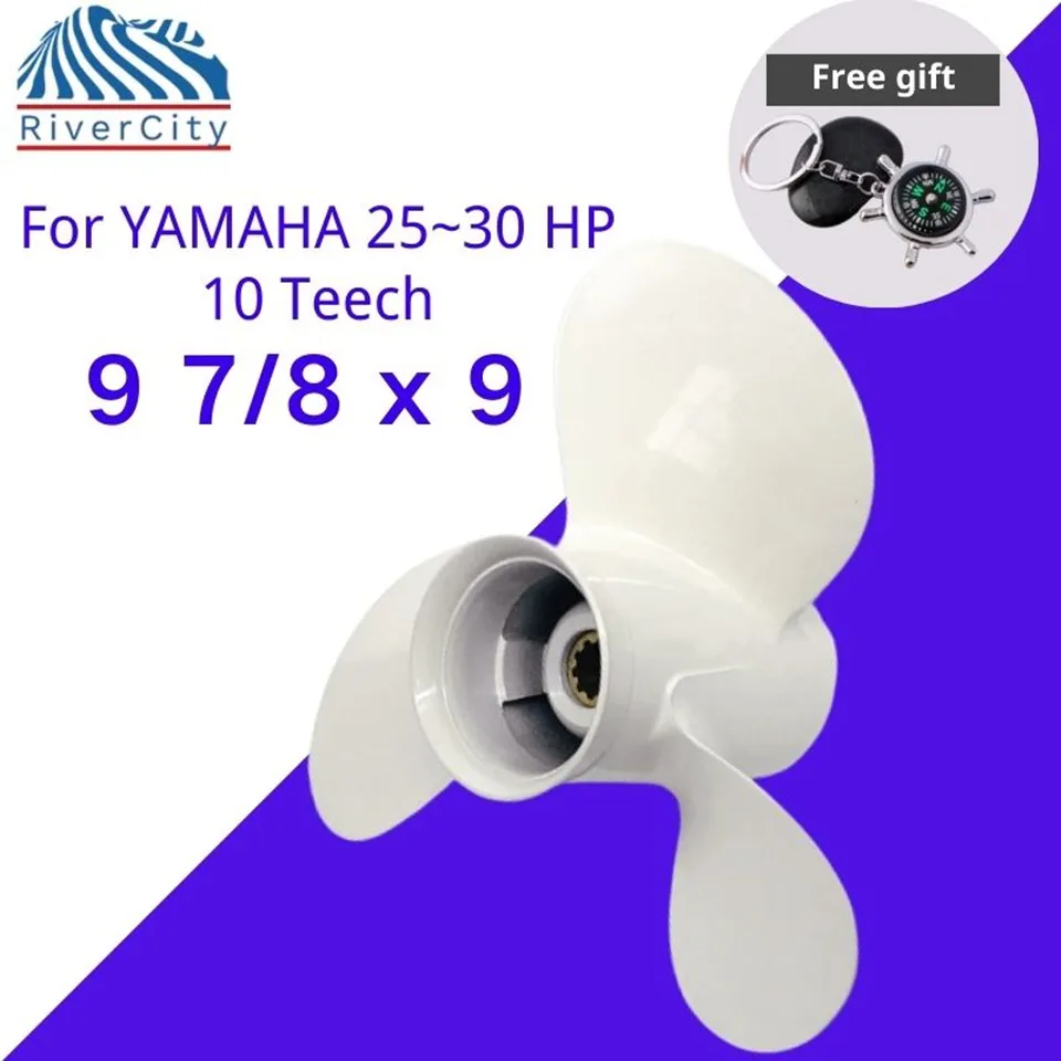 

Outboard Propeller For Yamaha 20hp 25hp 30hp 9 7/8x9 Boat Aluminum Alloy Screw 3 Blade 10 Spline Marine Engine