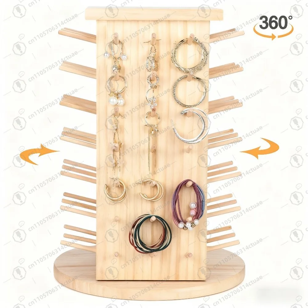 

360° Rotating Hexagon Thread Stand, Giant 72-Spool Wooden Organizer with Smooth Rotation for Sewing & Crafts