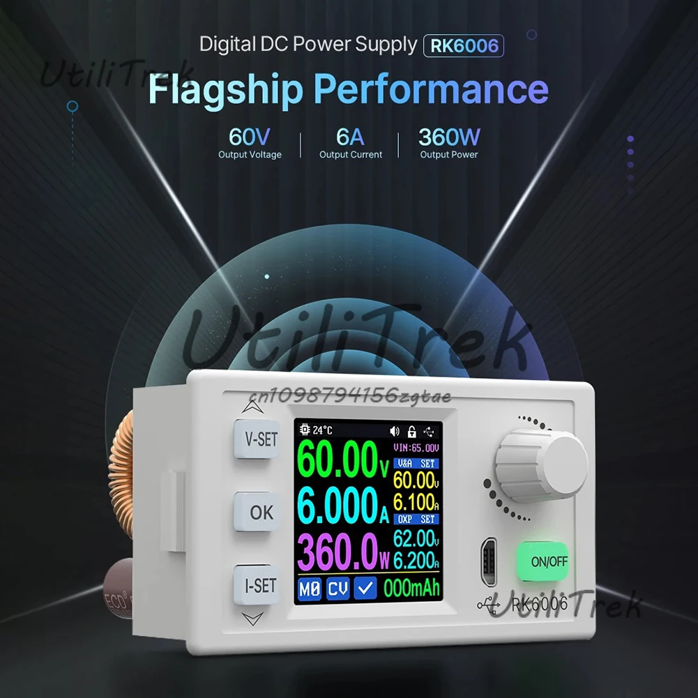 

RK6006 RK6006-BT 60V 6A 4-Digit Adjustable Direct Current Regulated Converter DC Step-Down Module Converter for Voltage Regulati