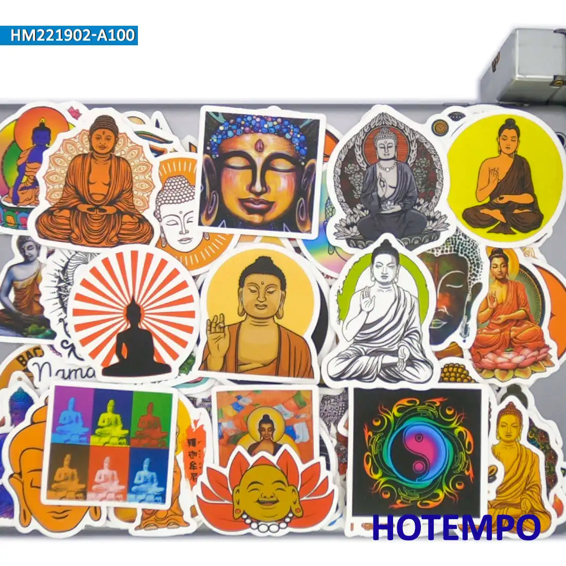 20/30/50/100Pieces Buddha Chakra Namaste Art Graffiti Buddhism Stickers for Notebooks Luggage Bike Car Phone Laptop Sticker Toys