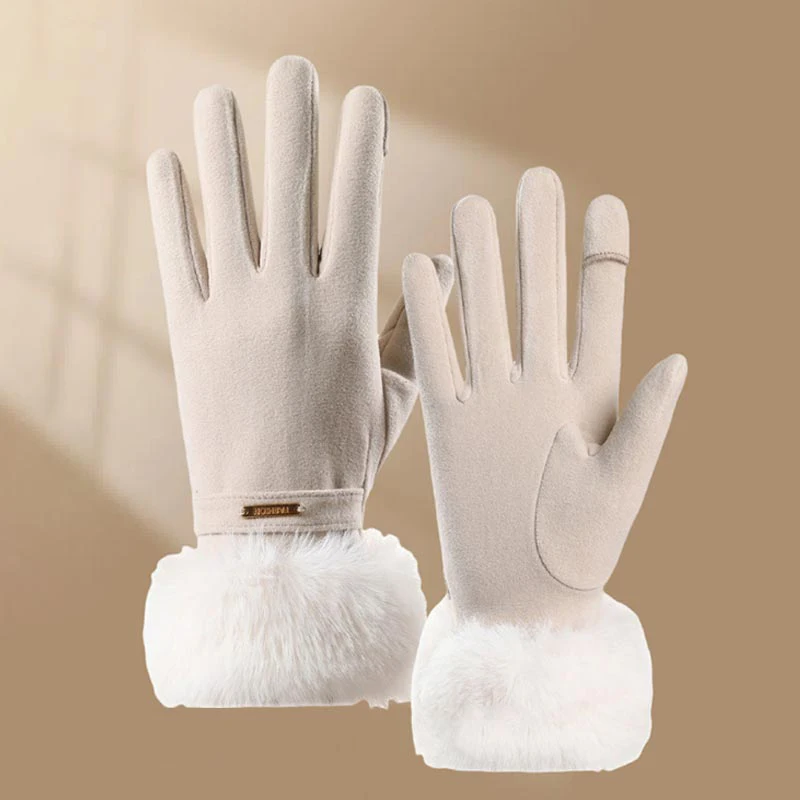 الشتاء سميكة قفازات دافئة أفخم قفازات اليد مريحة لينة المخملية مبطن قفازات شاشة اللمس يندبروف قفازات مقاومة للبرودة