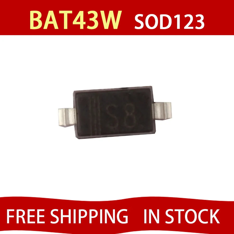 50PCS BAT43W SOD-123 1206 SMD Schottky Diode BAT43 SOD123(Marking S8)