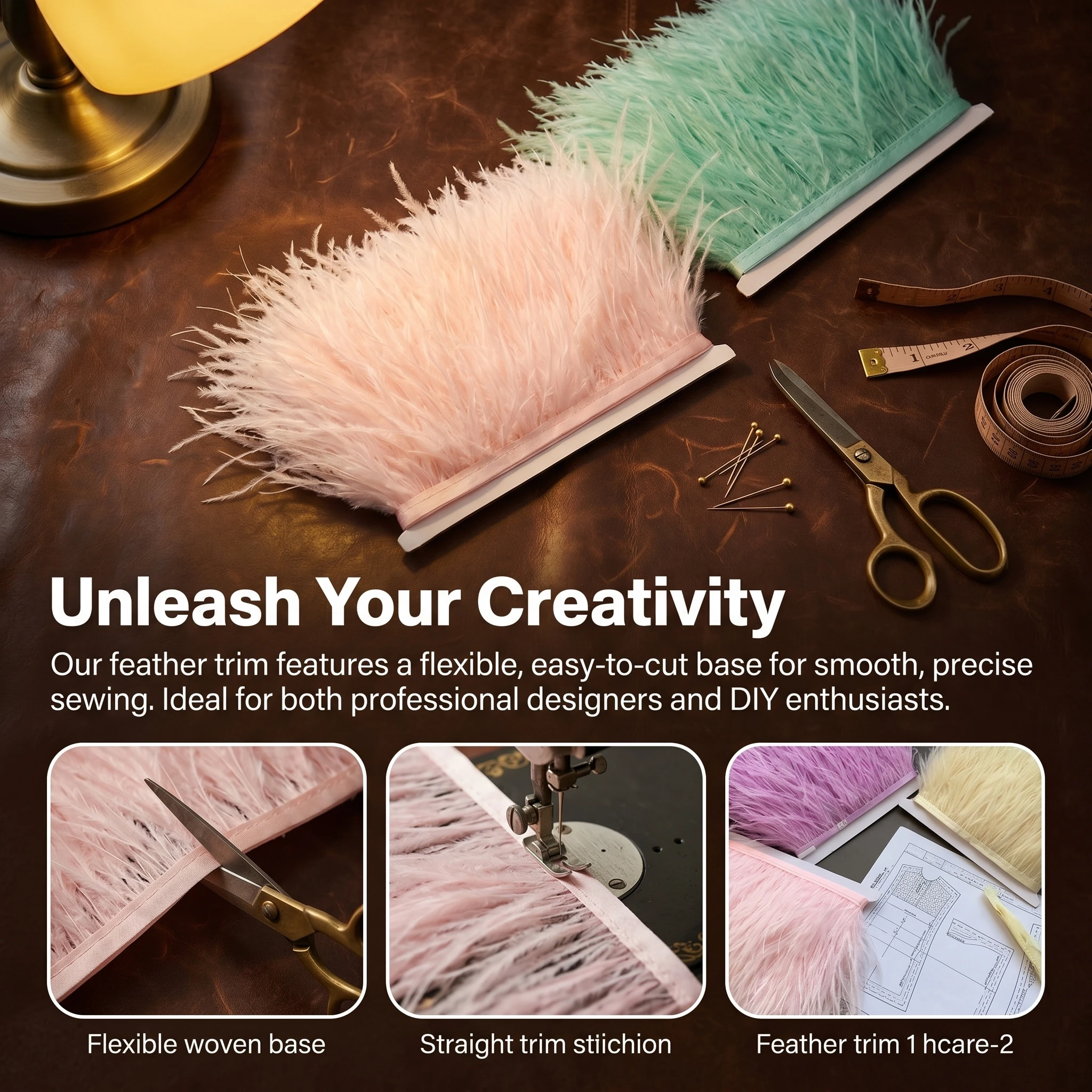 1/10 meter 10-15cm Ostrich Feather Fringe Trims Multi-Color DIY Craft Supplies for Premium Quality Decorative Feather Edging