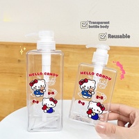 250/650ml Sanrio Hello Kitty Portable Cartoon Pump Dispensing Bottle Refillable Travel Size Cute Bathroom Soap Lotion Container