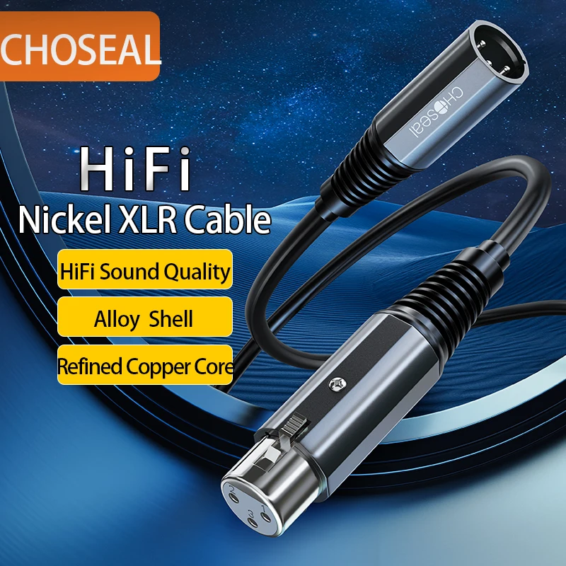 

CHOSEAL XLR Cable 3 Pins Balanced XLR Microphone Cable Male to Female for Audio Mixer Speaker Systems Mircrophone