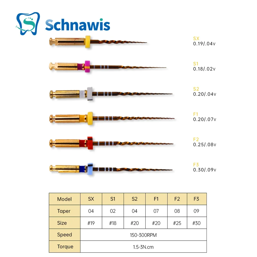 6Pcs/box Dental Files Engine NiTi Super Rotary File Endo Root Canal File Endodontic SX-F3 Rotary Flexible Dentistry Files Tools