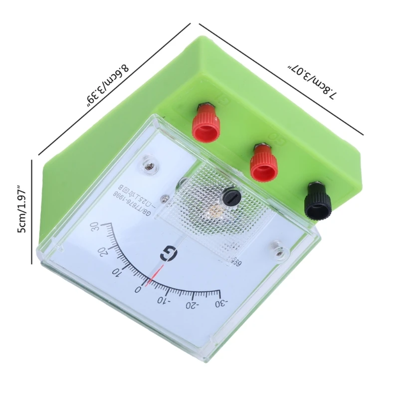 Y1UD Home Galvanometer Scientific Current Sensor Sensitive Ammeter Electric Current Detector Analog Display Educational Tool