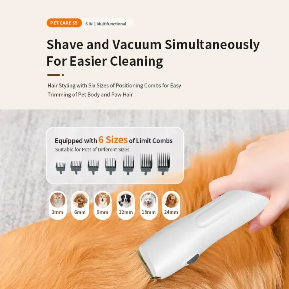 Pet Grooming Trimmer Hair Deshedding Vacuum Suction Tool Electric Dog Cat Pet Hair Brush Grooming Vacuum Cleaner Kit For Dog Cat