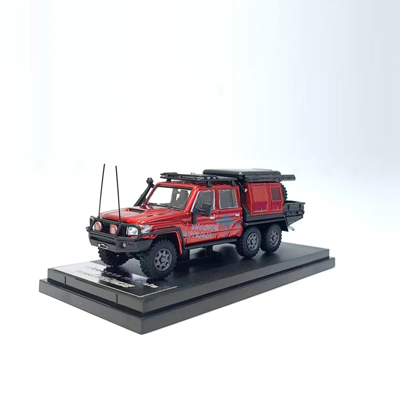 Autobots Models 1:64 Toy Model Car Land Cruiser LC79 Double Cabin 6x6 Off-Road Refitting Alloy Car -Red & Sands