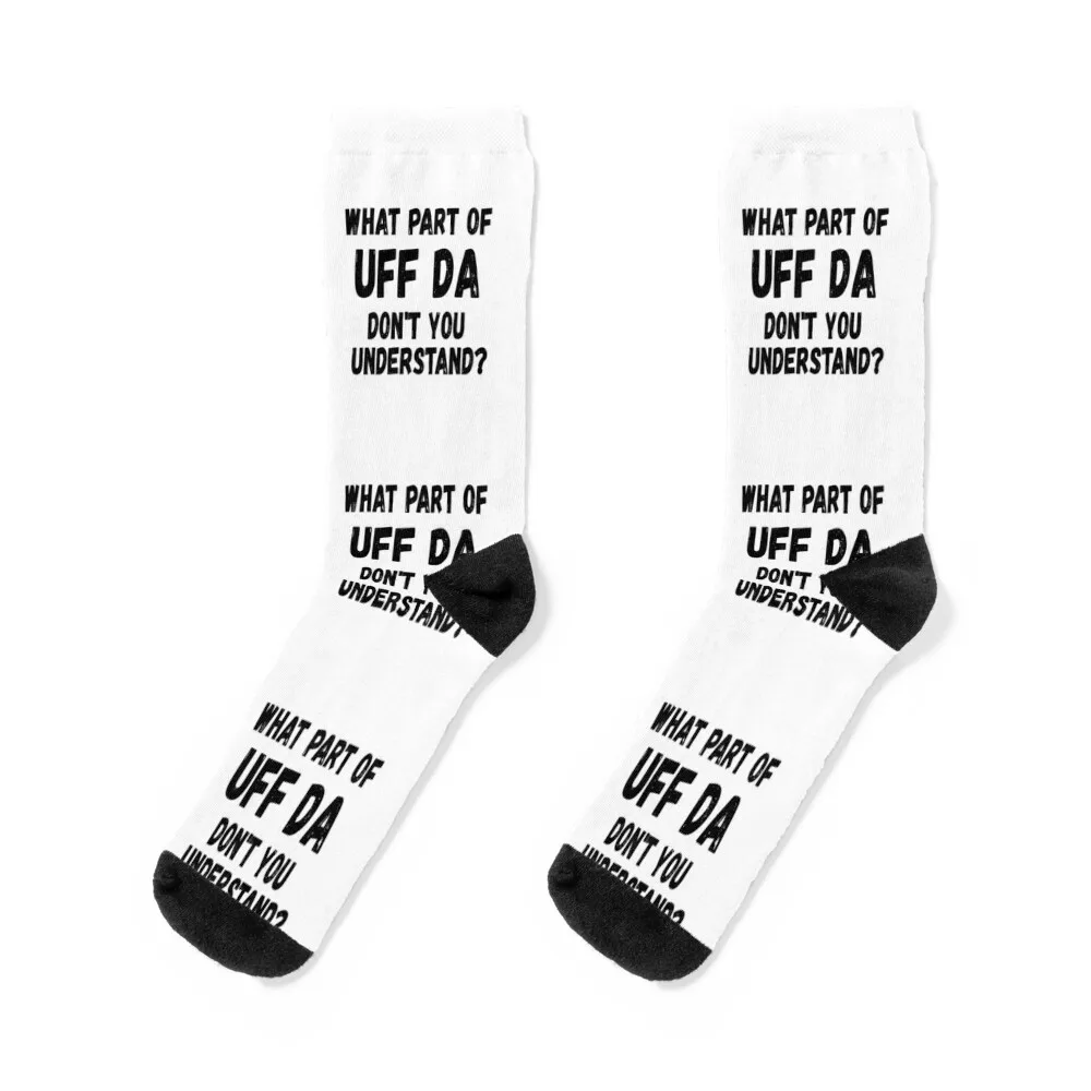 

Funny Norwegian What Part of Uff Da Don't You Understand Socks New year's designer brand aesthetic short Socks For Man Women's