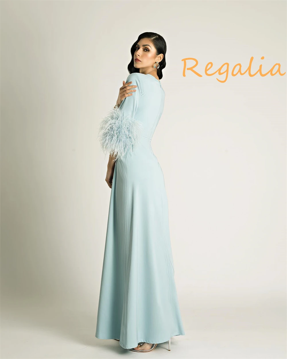 Robes de soirée en Jersey personnalisées, col rond, manches 3/4, robes de soirée formelles, à la mode, pour occasions spéciales