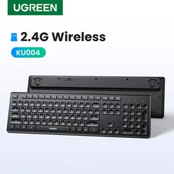 UGREEN Wireless Keyboard 2.4GHz 104 Keys Layout Ergonomic for Laptop Desktop Windows Mac OS PC Accessories Russian Keycaps Slim