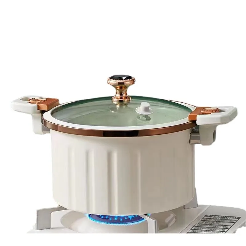 Roman Holiday Enamel Micro Pressure Pot Non-stick Soup Pot Multifunctional Binaural Stew Gas Stove Induction Cooker Universal