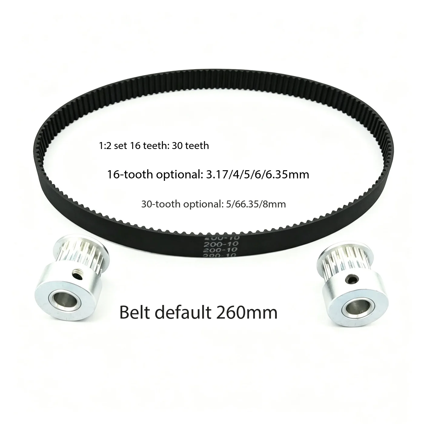 GT2 synchronous belt pulley 16/30 teeth inner hole 3-8mm 1:2 belt width 6mm standard tensioner wheel American standard