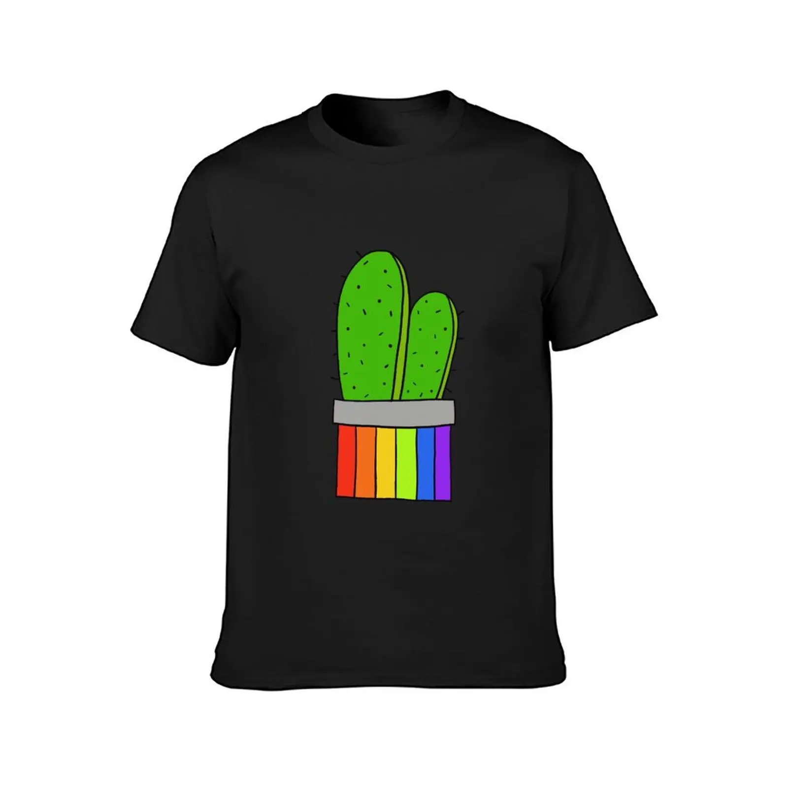 Cute Cactus Design #3: Rainbow Pot Cacti T-Shirt kawaii clothes korean fashion mens graphic t-shirts