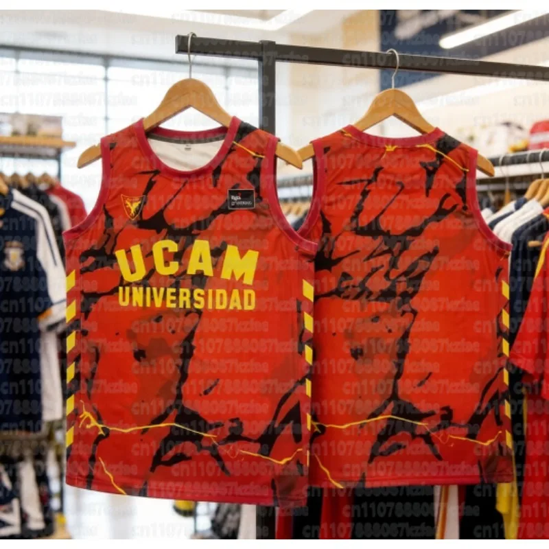 2526 UCAM Murcia Camiseta de Baloncesto Moderna con Estampado 3D de España, Chaleco Deportivo Transpirable de Secado Rápido y Cómodo para Adultos y Niños