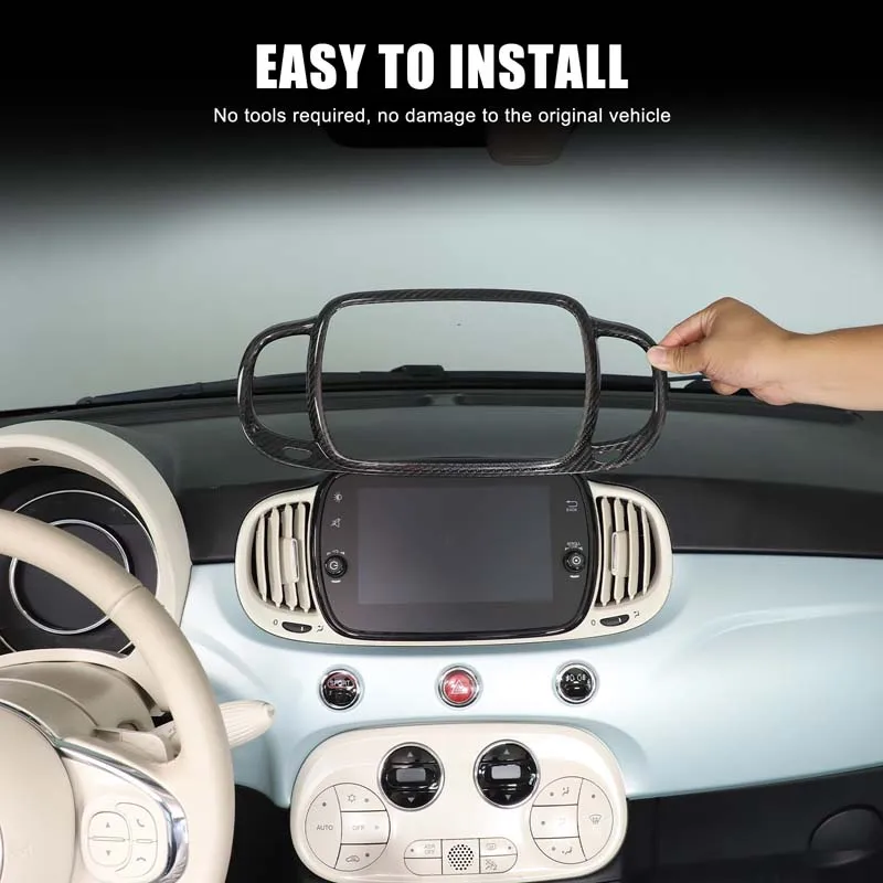 

Real Carbon Fiber Car Center Console Air Conditioning Adjustment Switch Button Frame Sticker For Fiat 500 2016-2025 Accessories